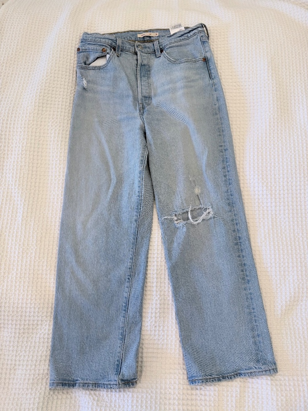 Levi's Ribcage Straight Jeans Light Wash Sz 30 EUC